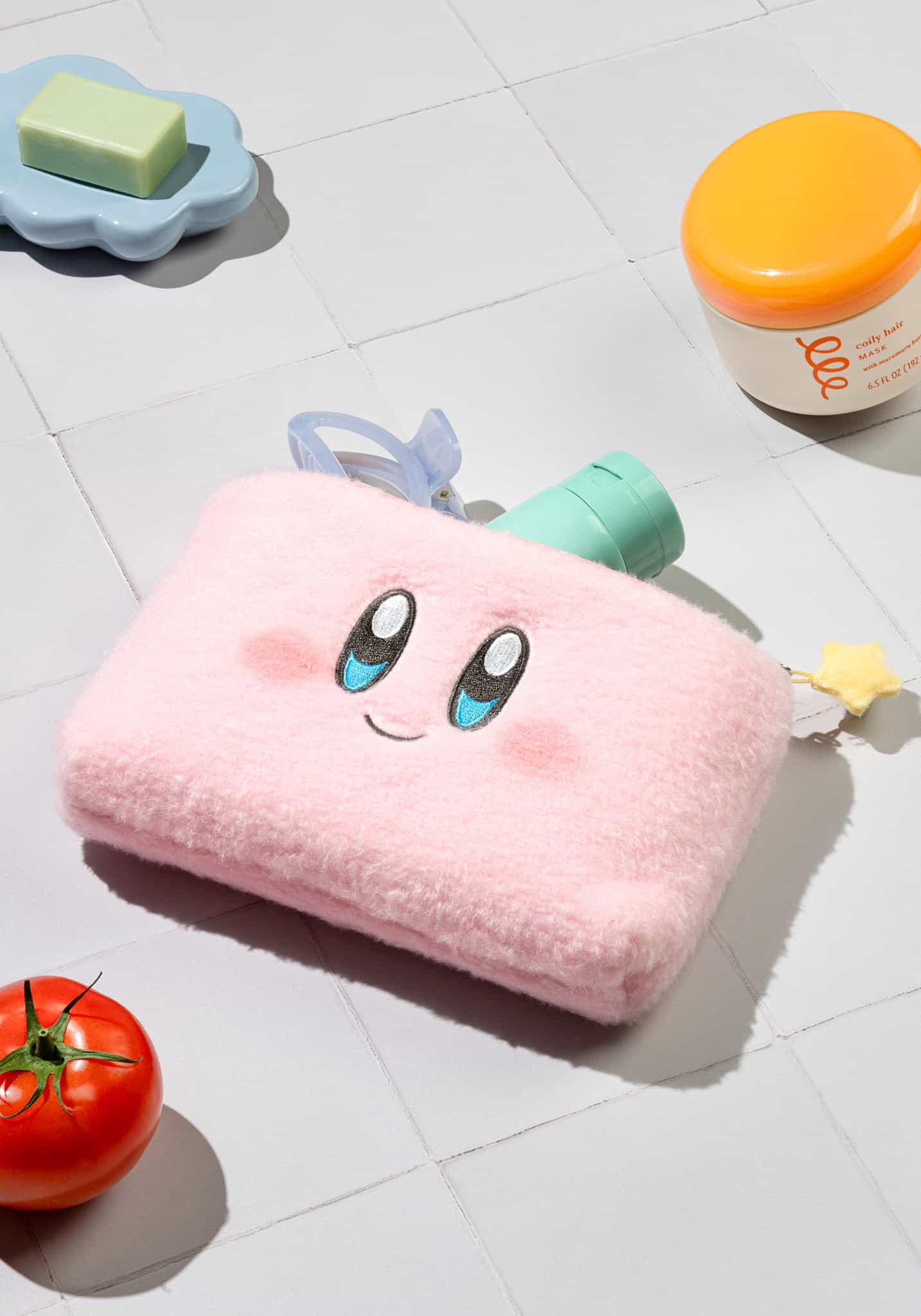 Kirby Fluffy Rectangular Pouch Smiling Version