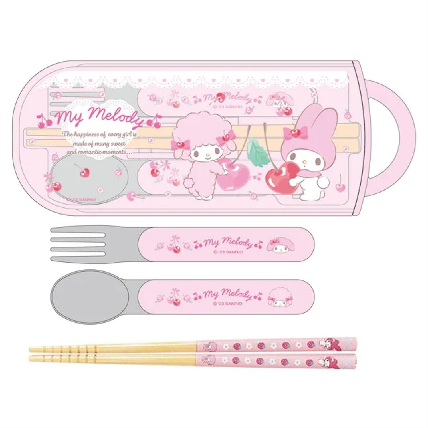 My Melody Kids Fork & Spoon Set with Case