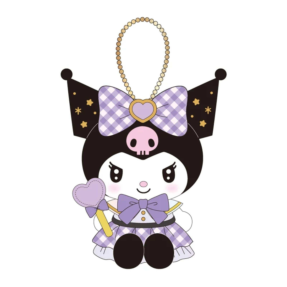 Kuromi Love Wand Plush Keychain