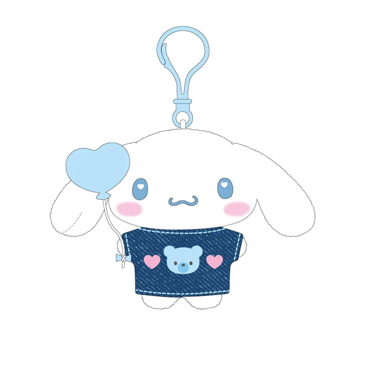 Cinnamoroll Sanrio Denim Collection Plush Clip On Keychain