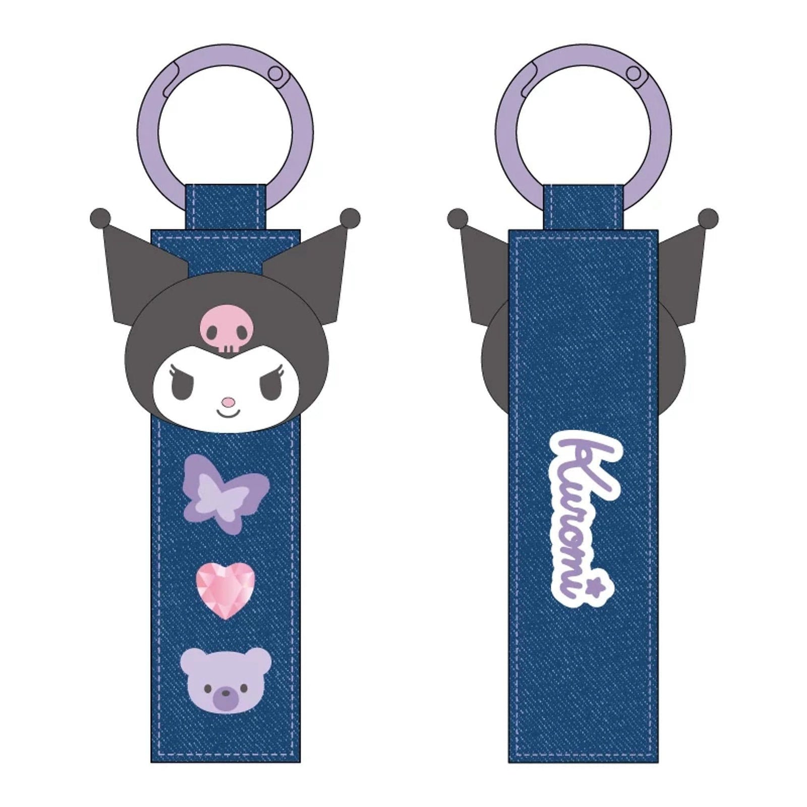 Kuromi Sanrio Denim Collection Strap Keychain