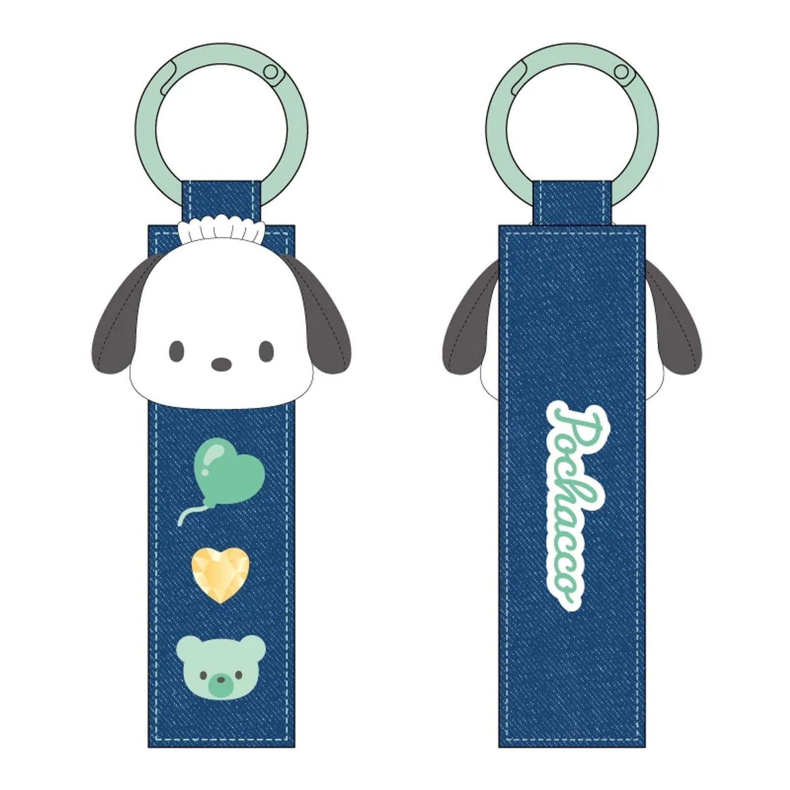 Pochacco Sanrio Denim Collection Strap Keychain