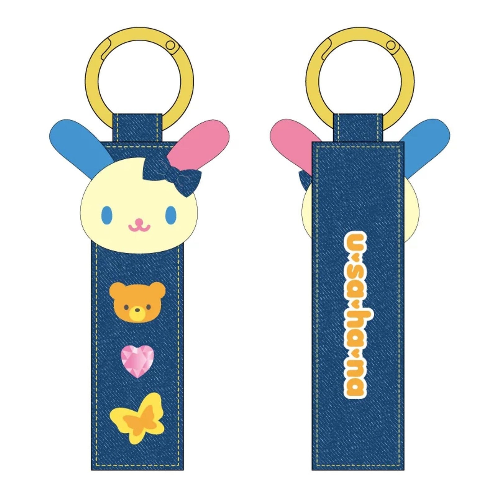 U*SA*HA*NA Sanrio Denim Collection Strap Keychain