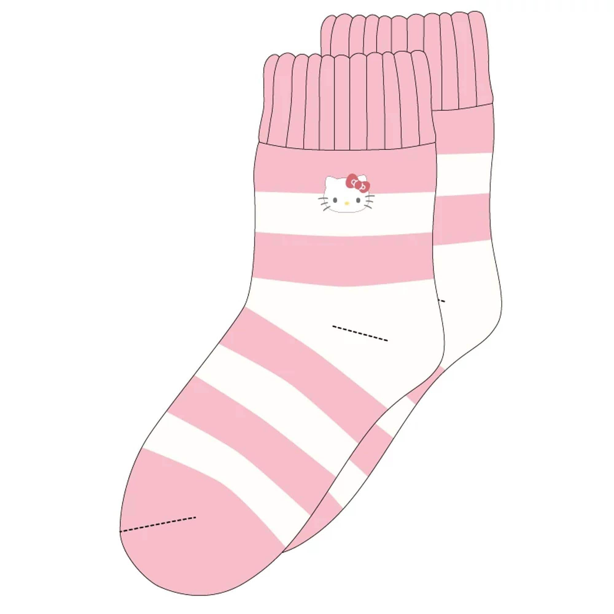 Hello Kitty Striped Crew Socks