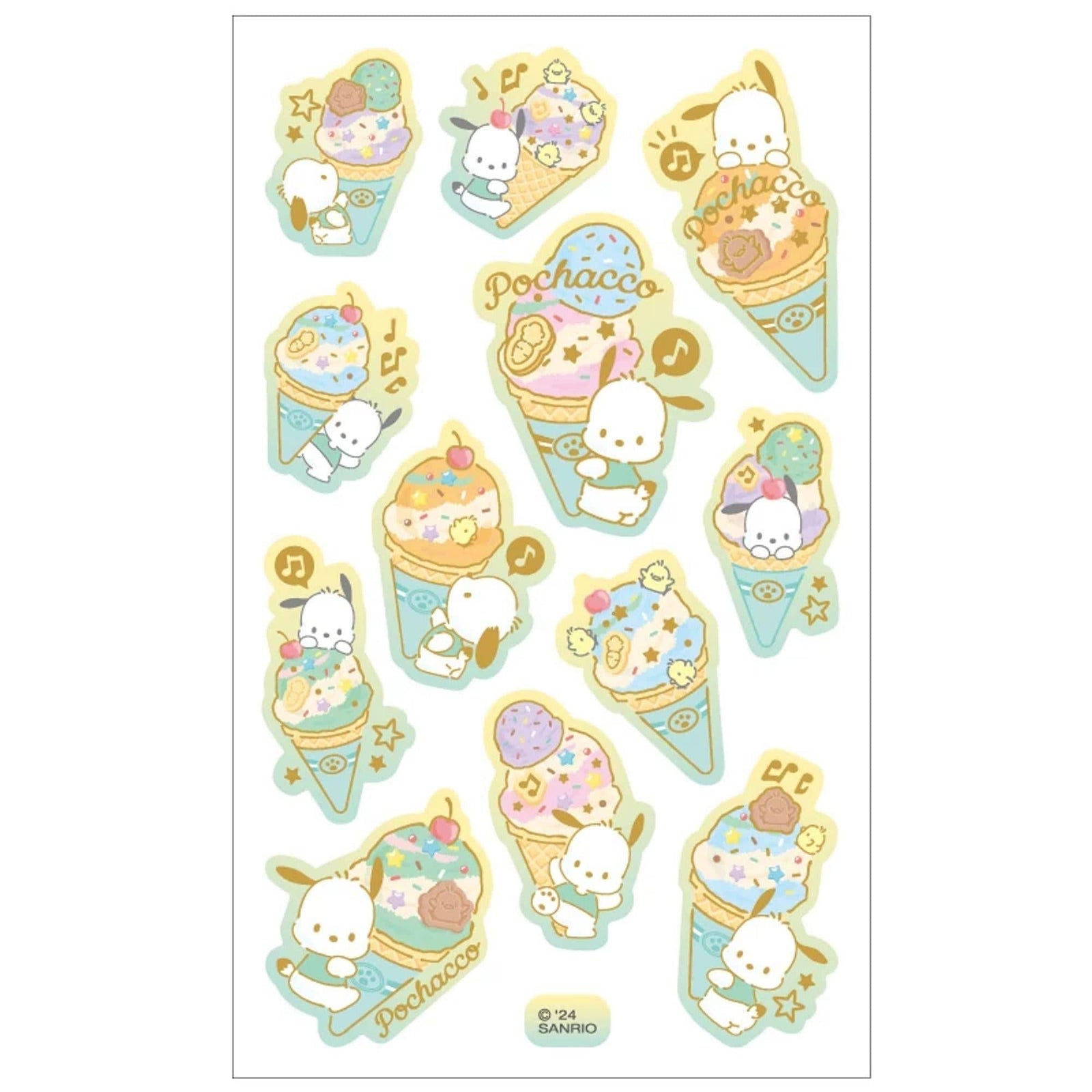 Pochacco Ice Cream Sticker Sheet