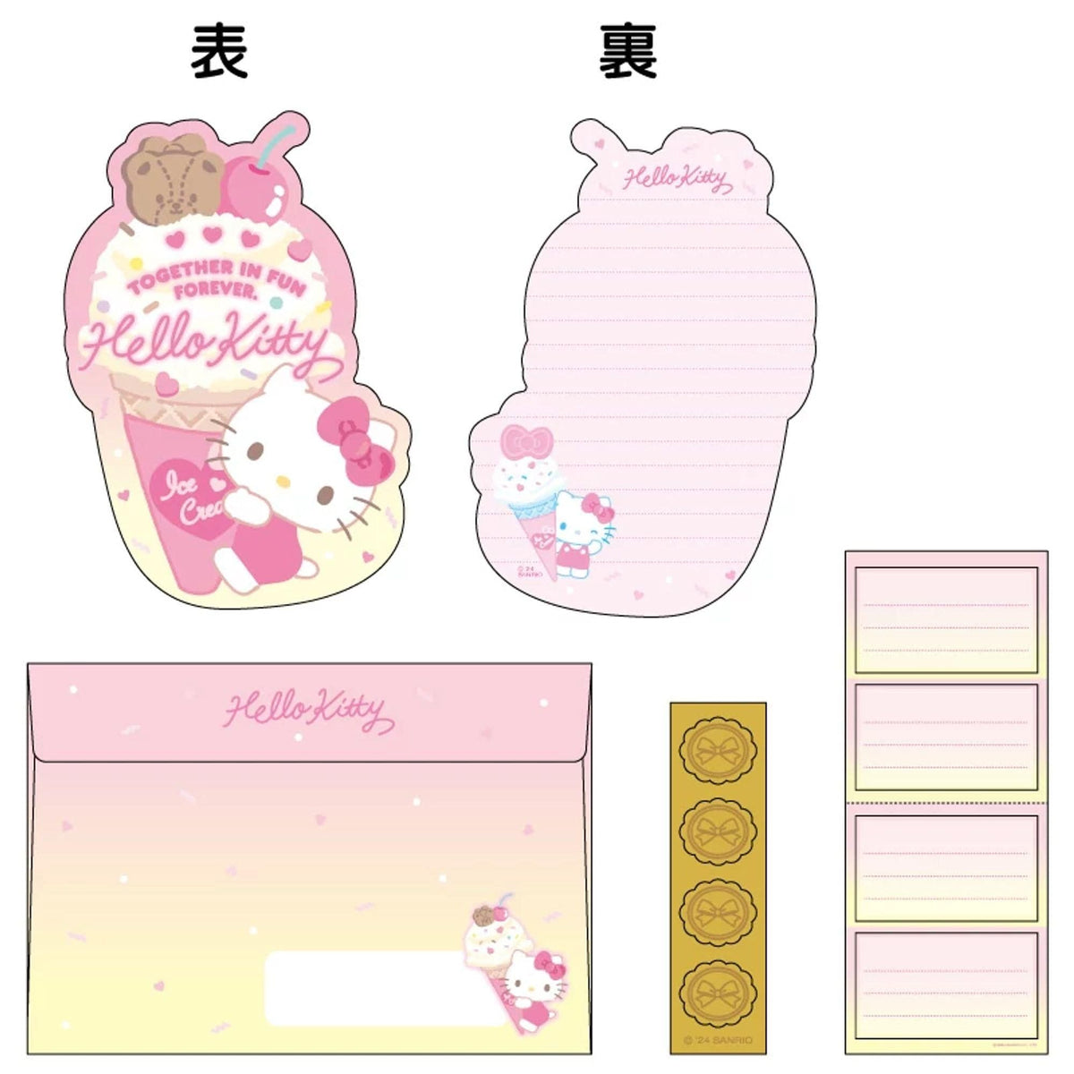 Hello Kitty Ice Cream Diecut Note Set