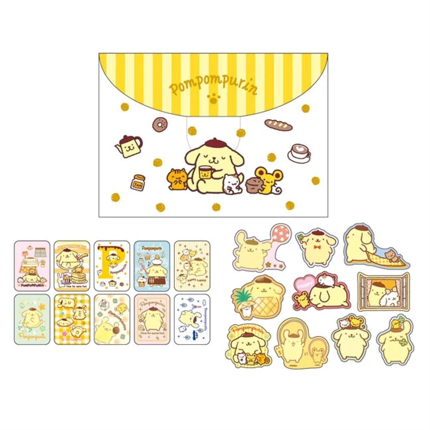 Pompompurin Sticker Flakes with Pouch