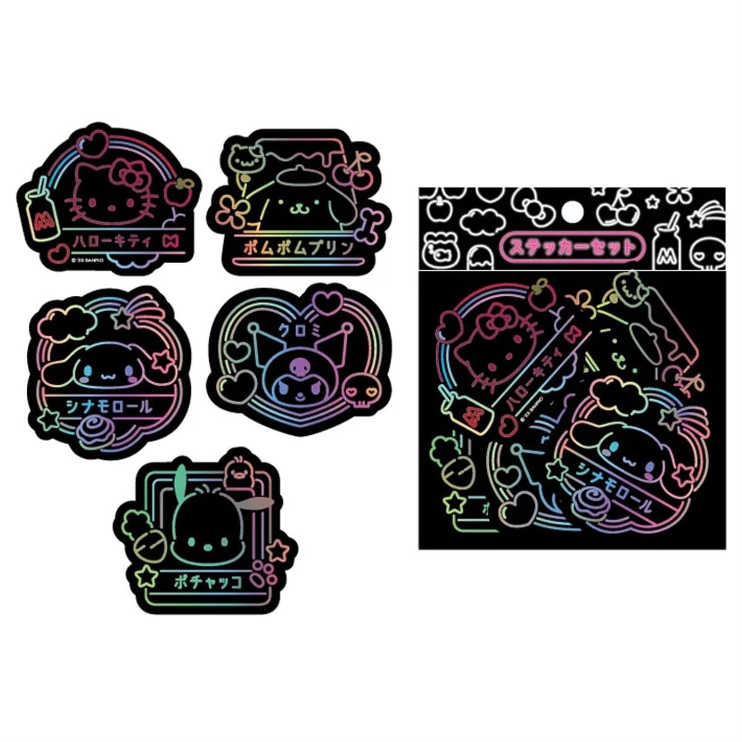 Sanrio Vivid Neon Series Sticker Set