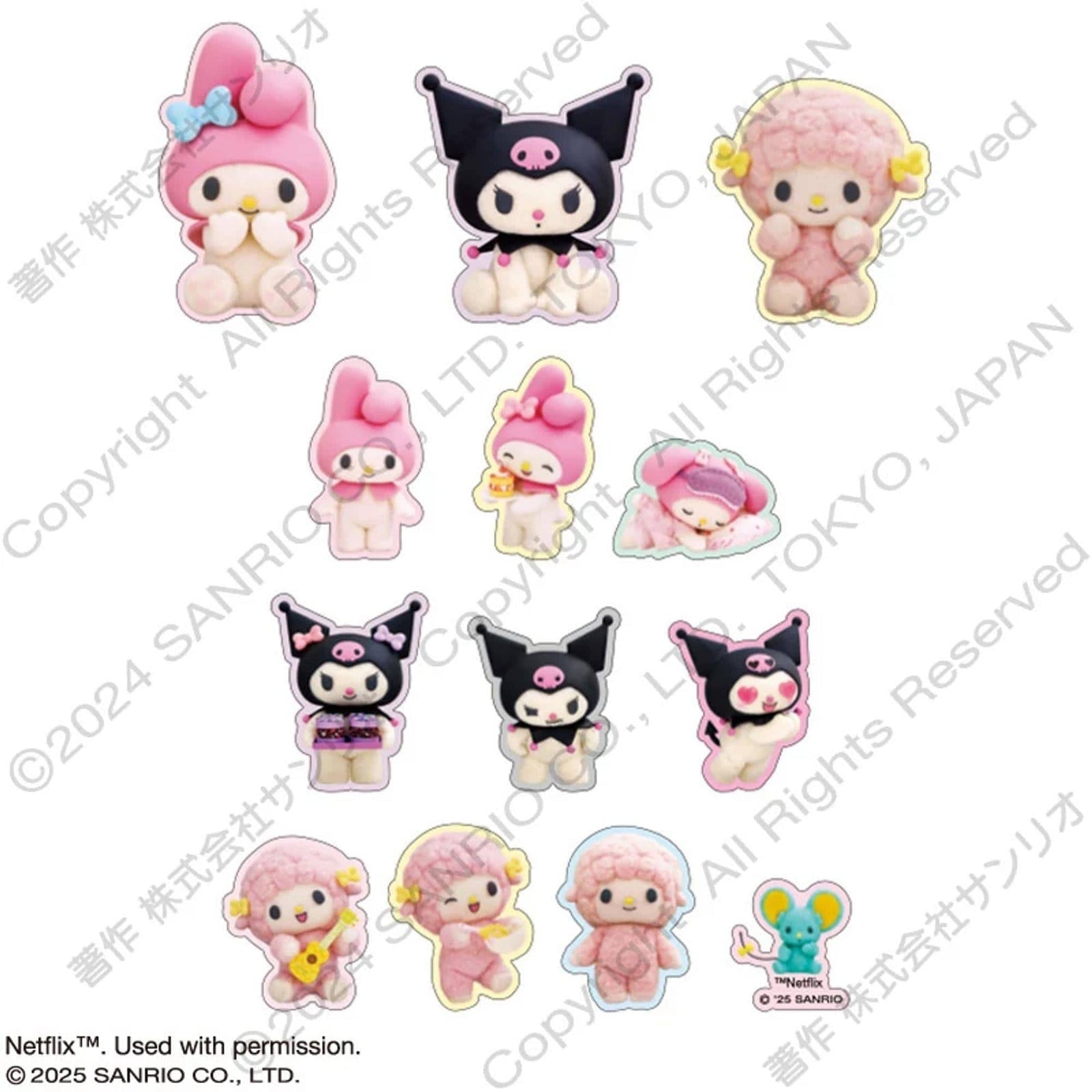 My Melody, Kuromi, and My Sweet Piano Sanrio Stickers