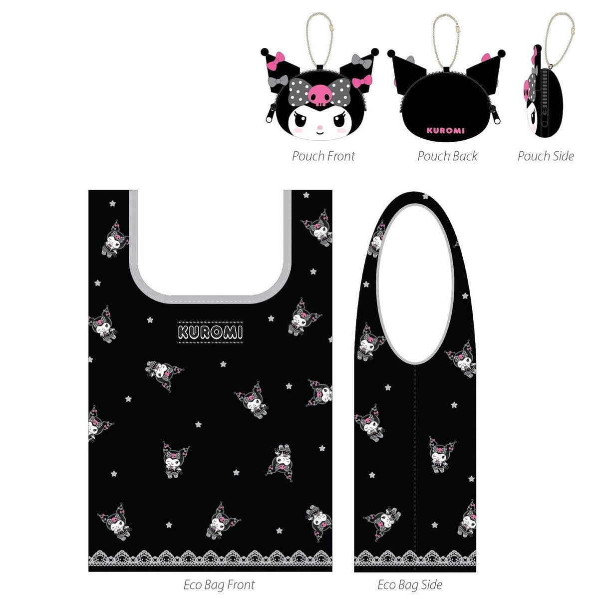 Kuromi Eco Bag in Black (Dainty Doll Collection)