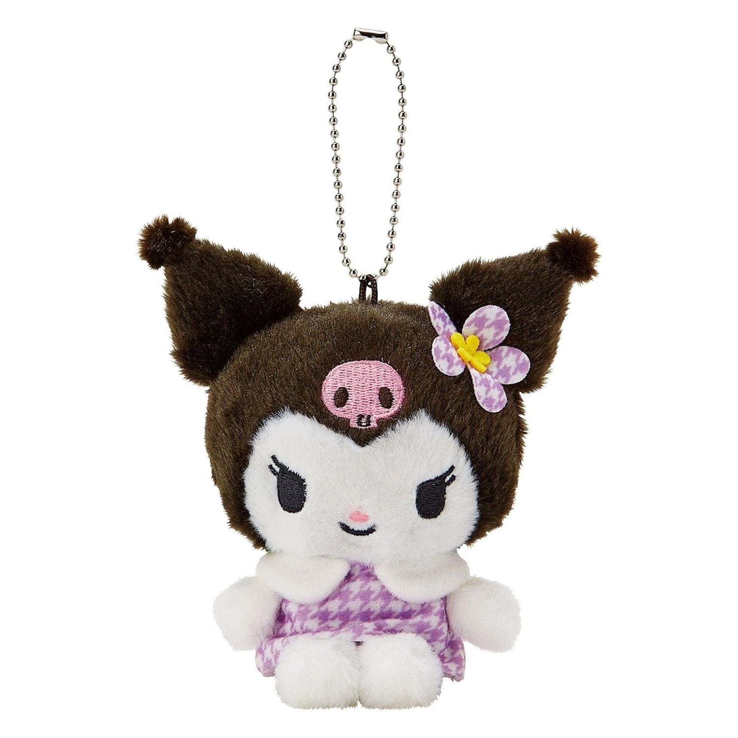 Kuromi Gingham Mascot Keychain (Kaohana Collection)