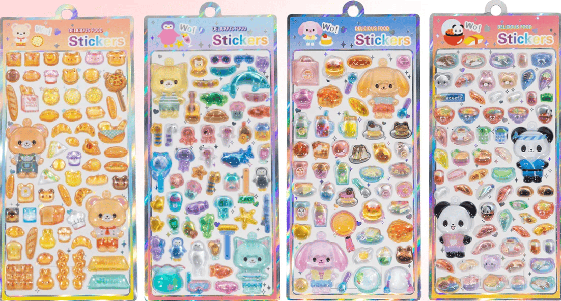 3D Delicious Food Stickers Assortment