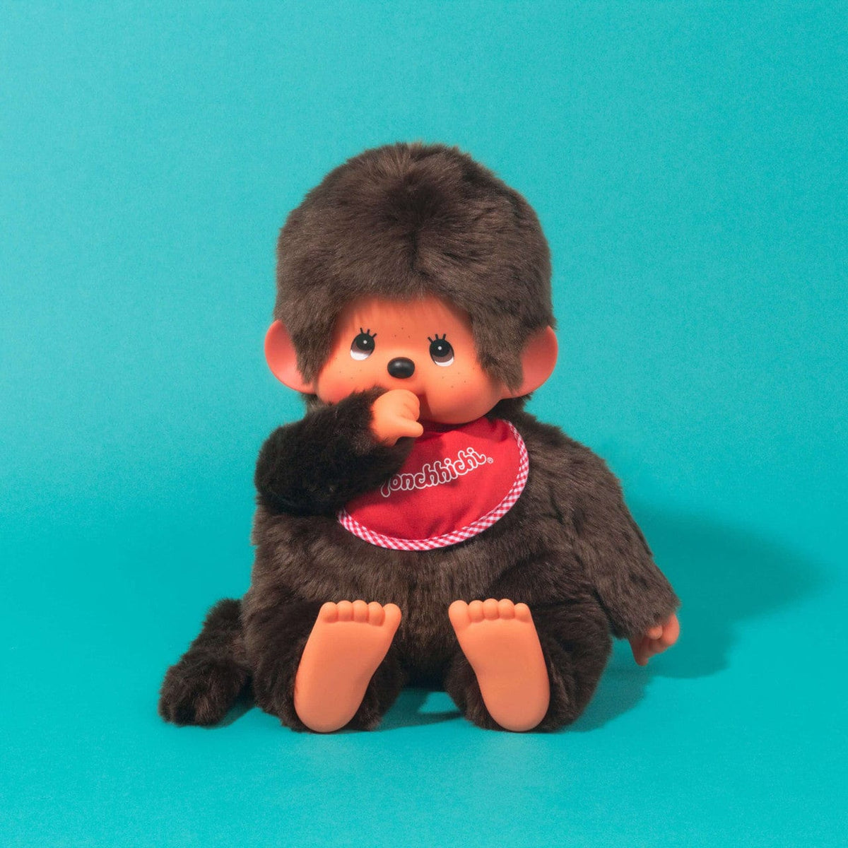 Classic Boy Monchhichi Large 17&quot; Plush with Red Bib