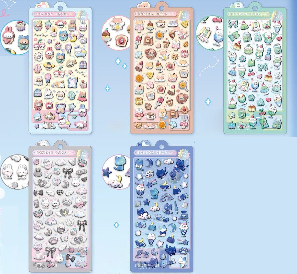 Night Cat Bonbon Drop Q-Lia Stickers