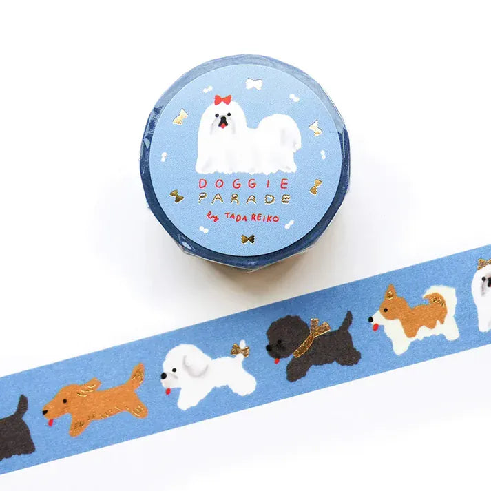Foiled Doggie Parade Washi Tape