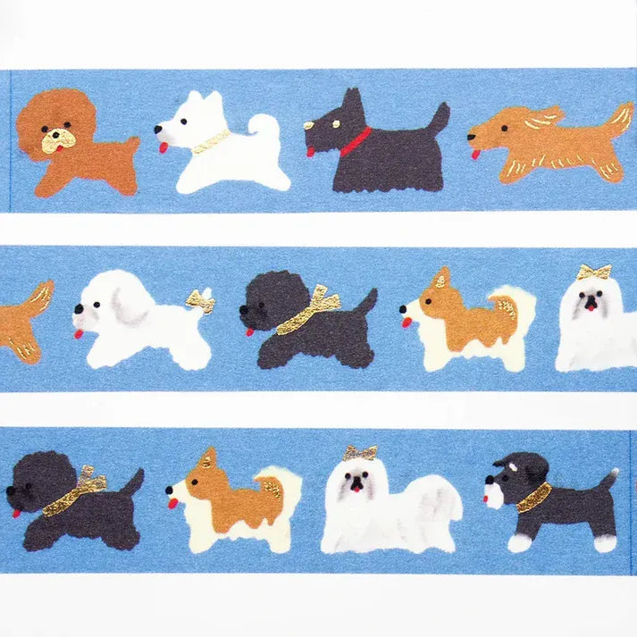 Foiled Doggie Parade Washi Tape