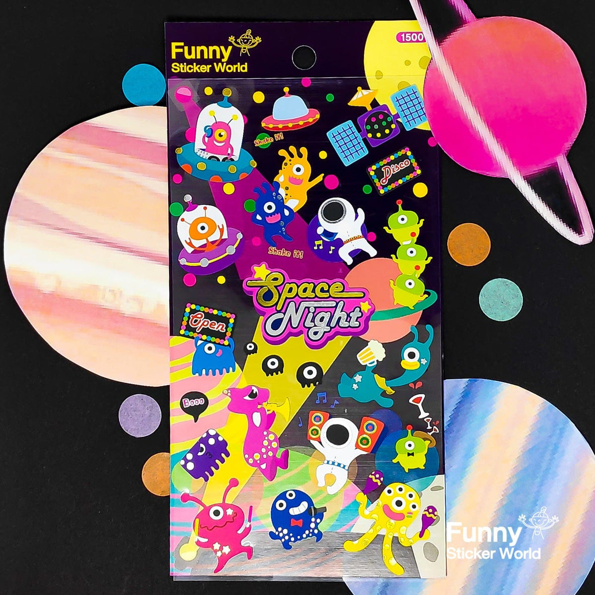 Alien Space Night Sticker