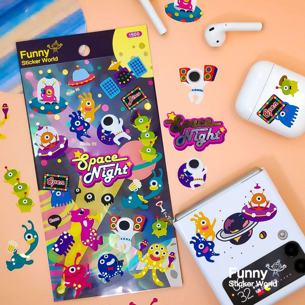 Alien Space Night Sticker