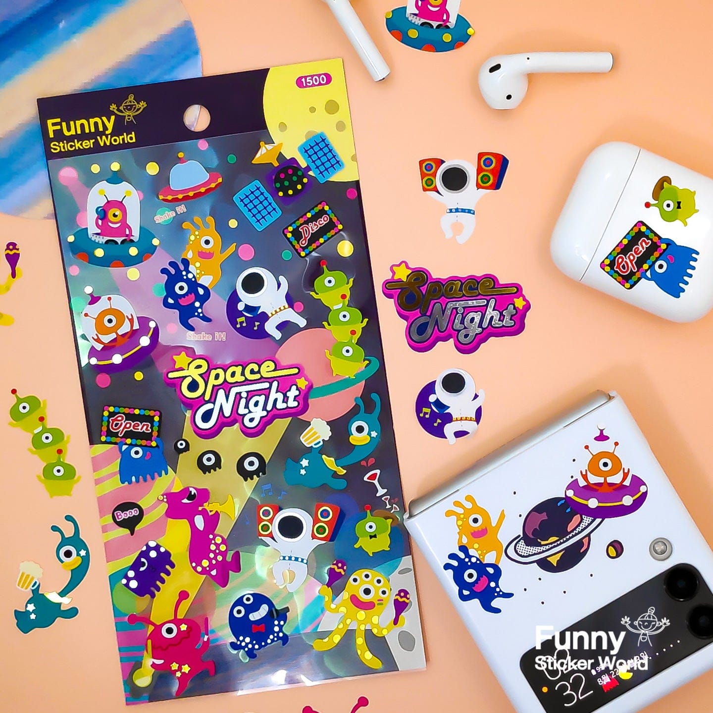 Alien Space Night Sticker