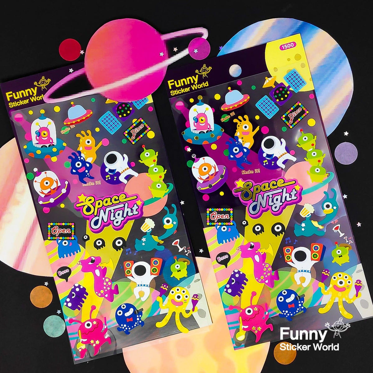 Alien Space Night Sticker