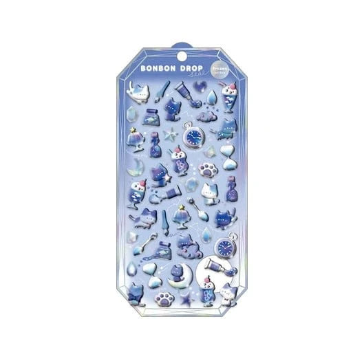 Dark Blue Cat Frozen Bonbon Drop Q-Lia Stickers