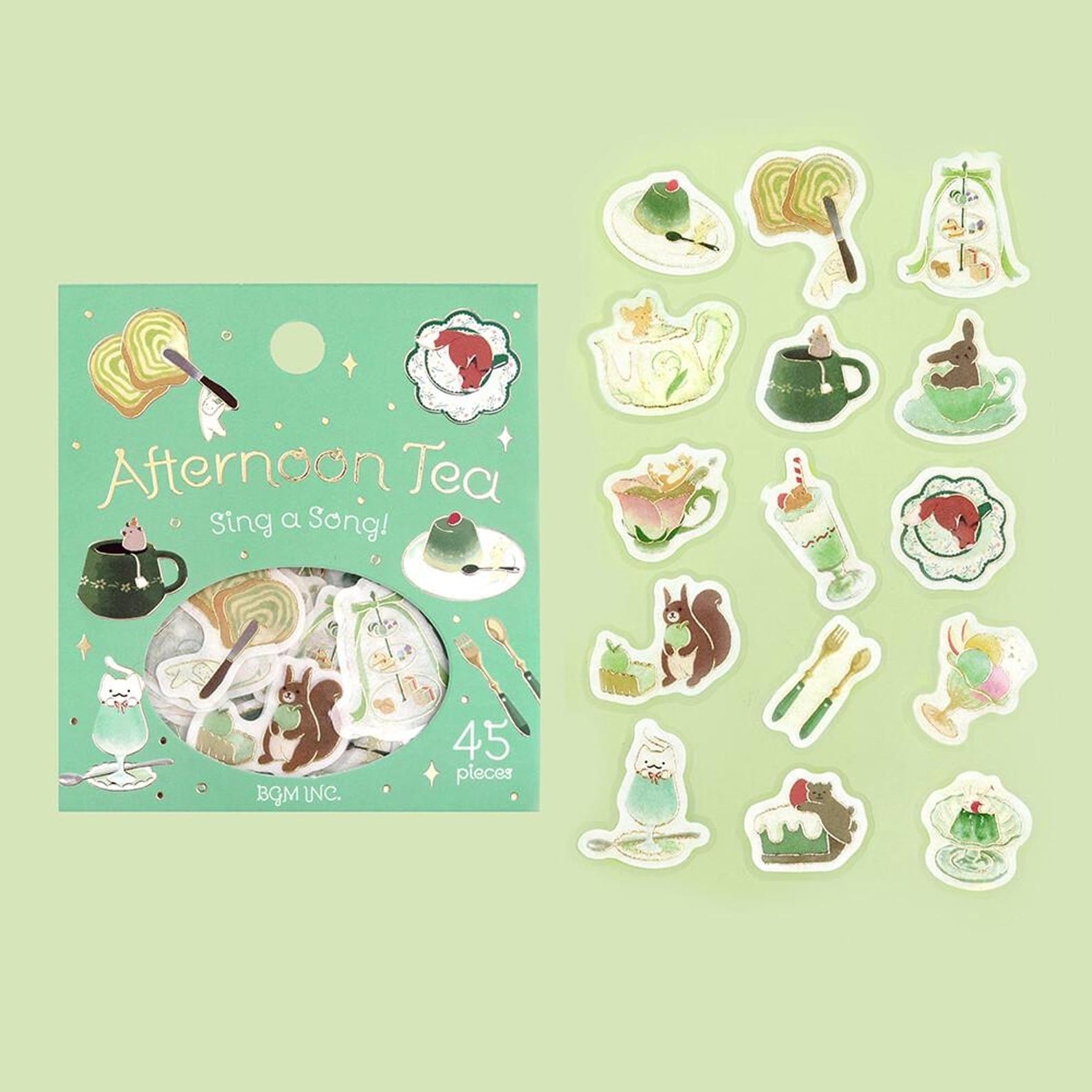 Afternoon Tea Green Version BGM Stickers