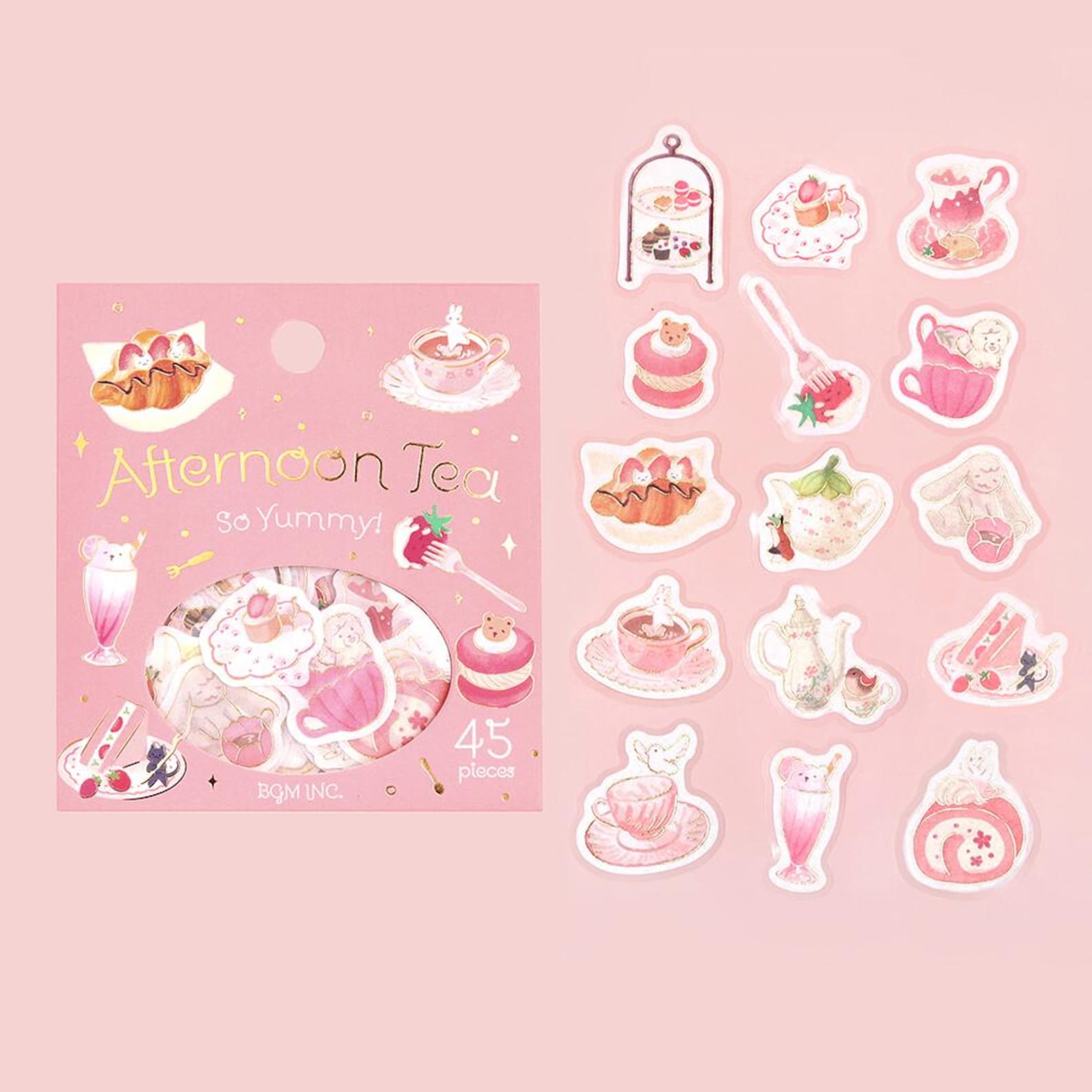 Afternoon Tea Pink Version BGM Stickers