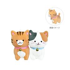 Tabby and Calico Cats Best Friends Keychain Set