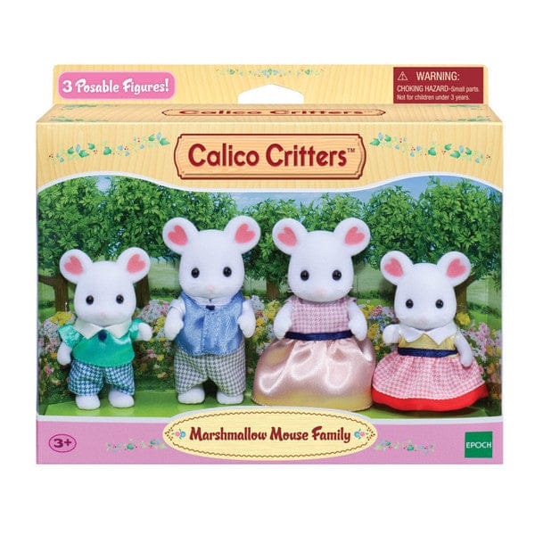 A box with an image of a cute anthropomorphic mouse family on the front.