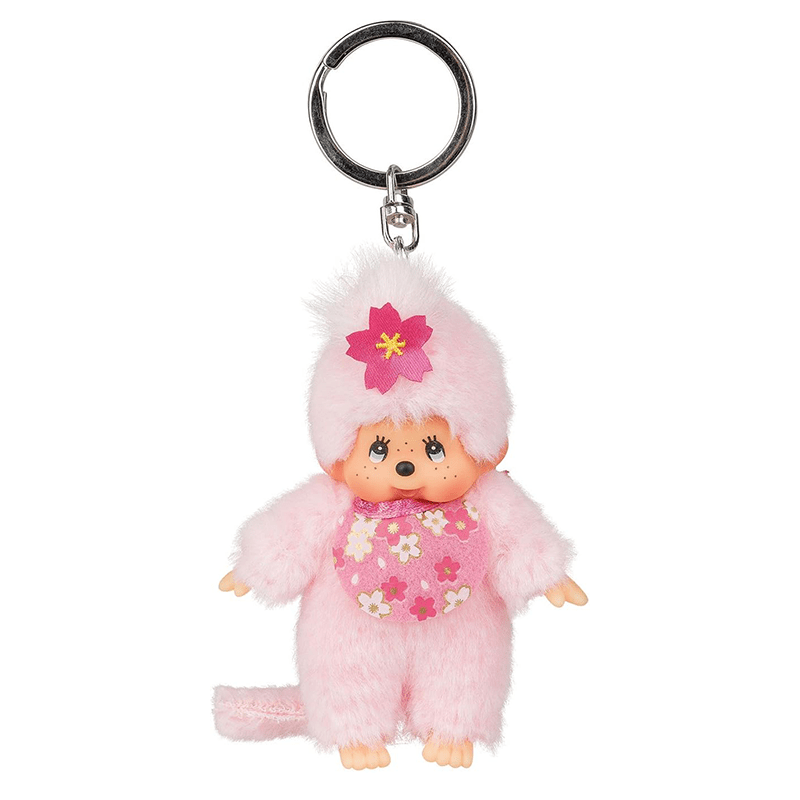 Monchhichi Cherry Blossom  4" Plush Keychain