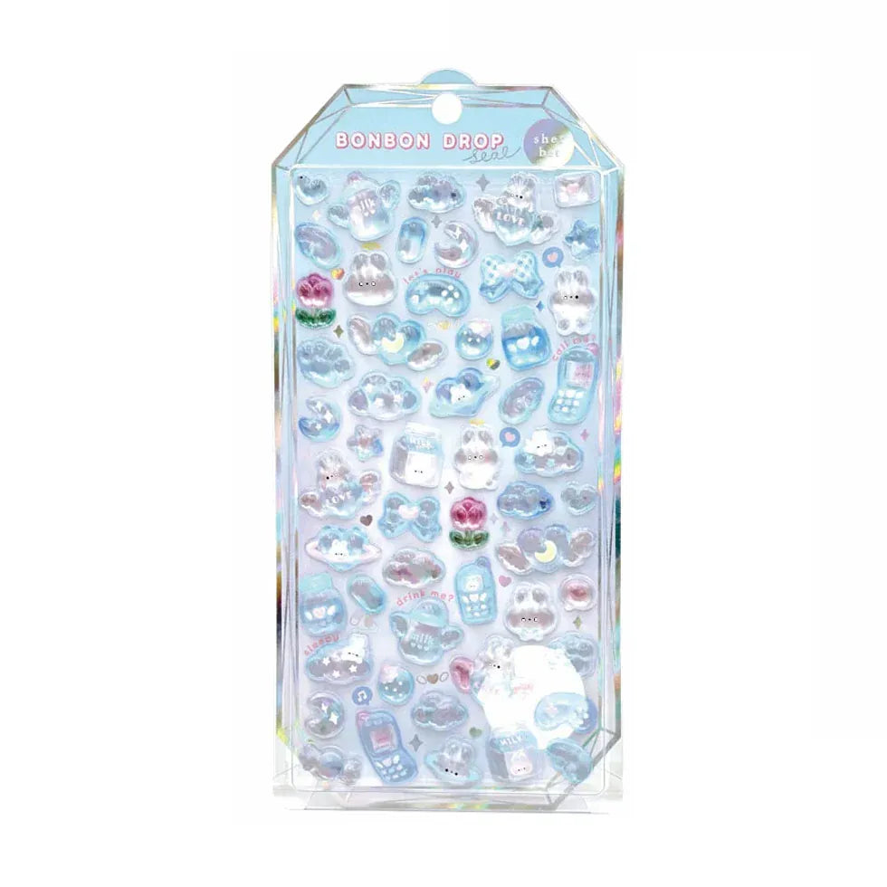 Light Blue Bunny Frozen Bonbon Drop Q-Lia Stickers