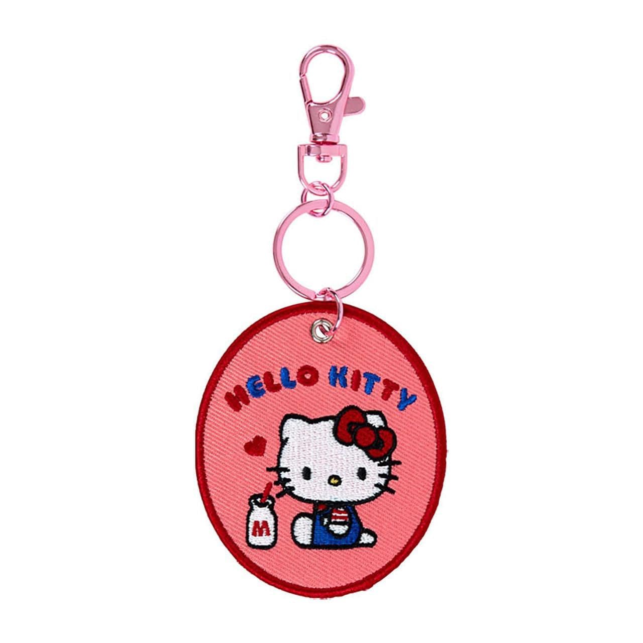 Hello Kitty Embroidered Patch Keychain