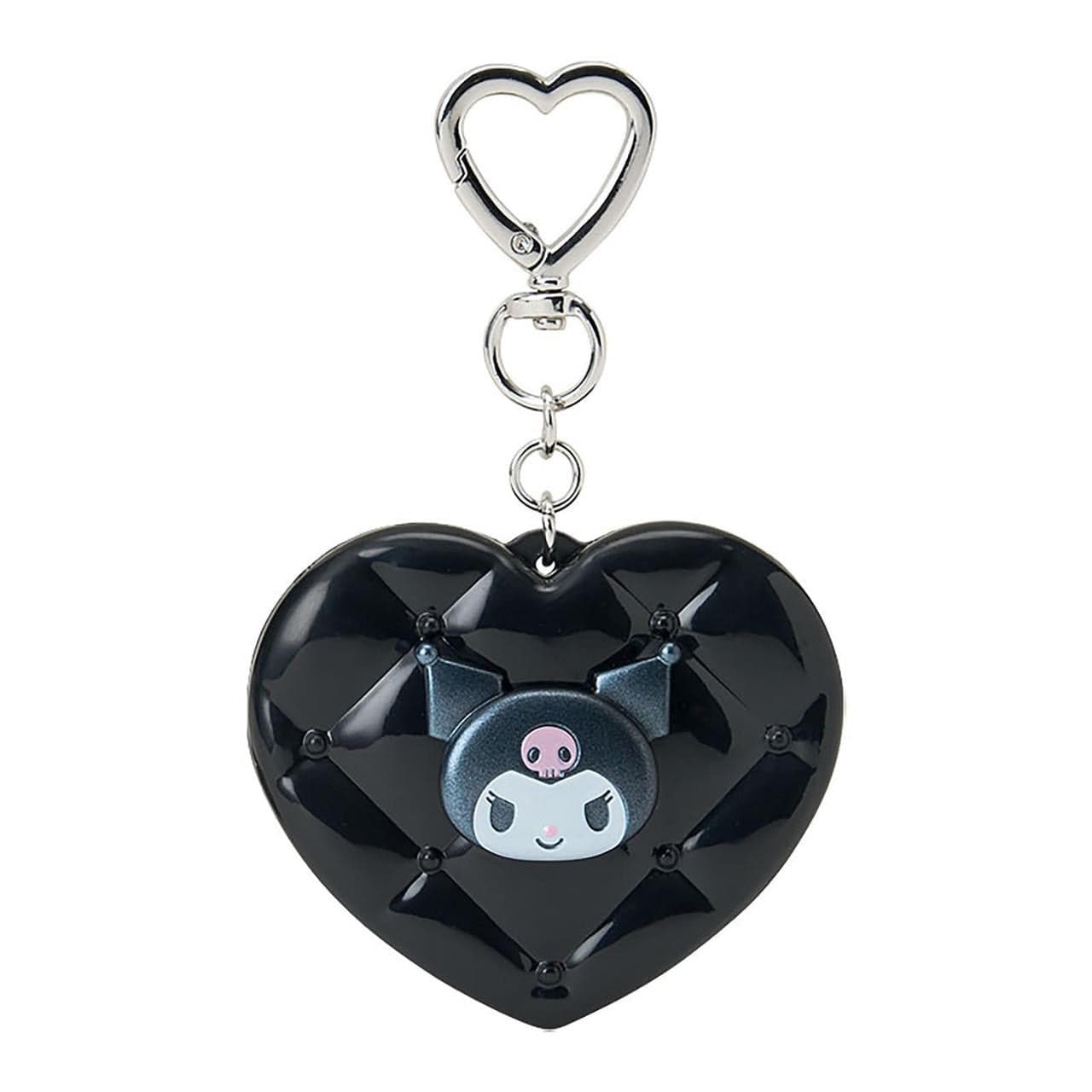 Kuromi Metallic Mirror Heart Keychain