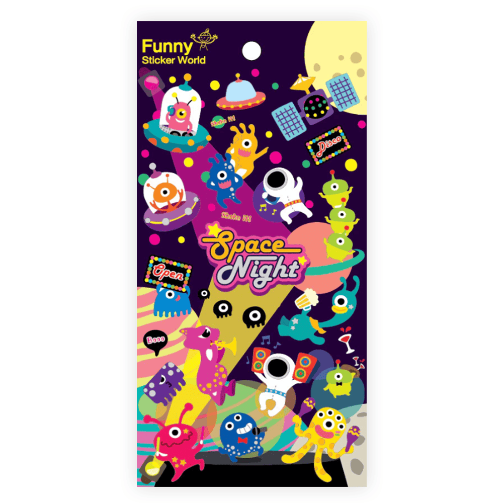 Alien Space Night Sticker