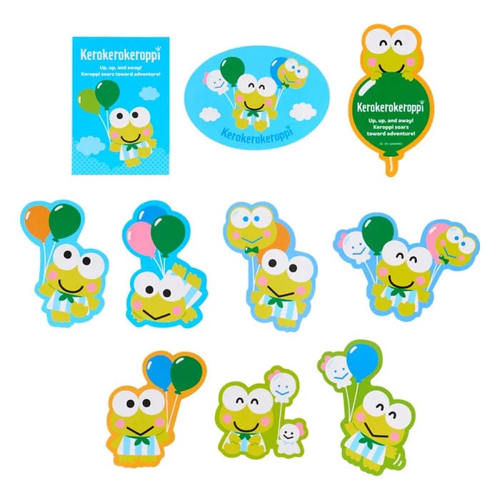Keroppi Ballon Theme Sticker Set