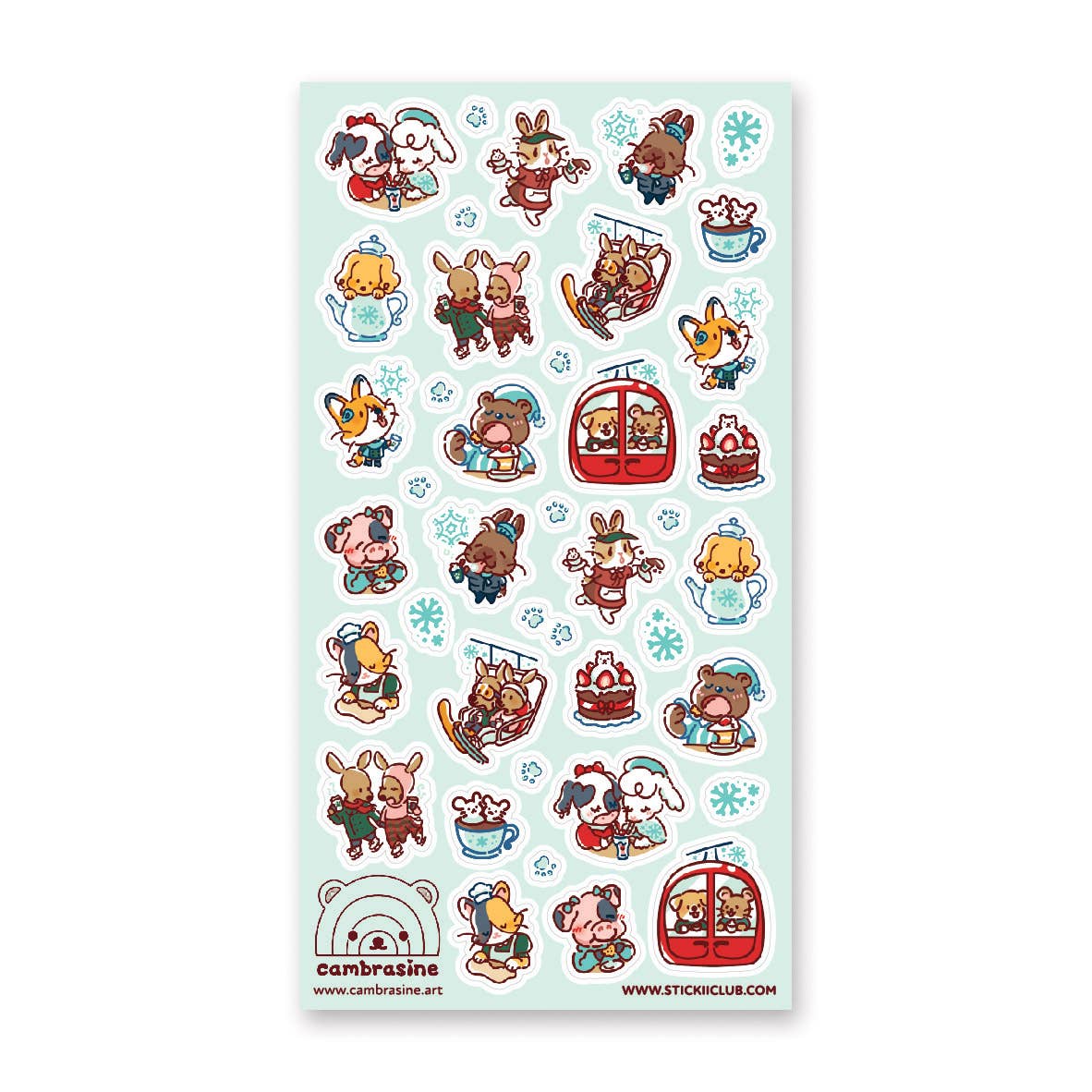 Kawaii Wintertime Sticker Sheet
